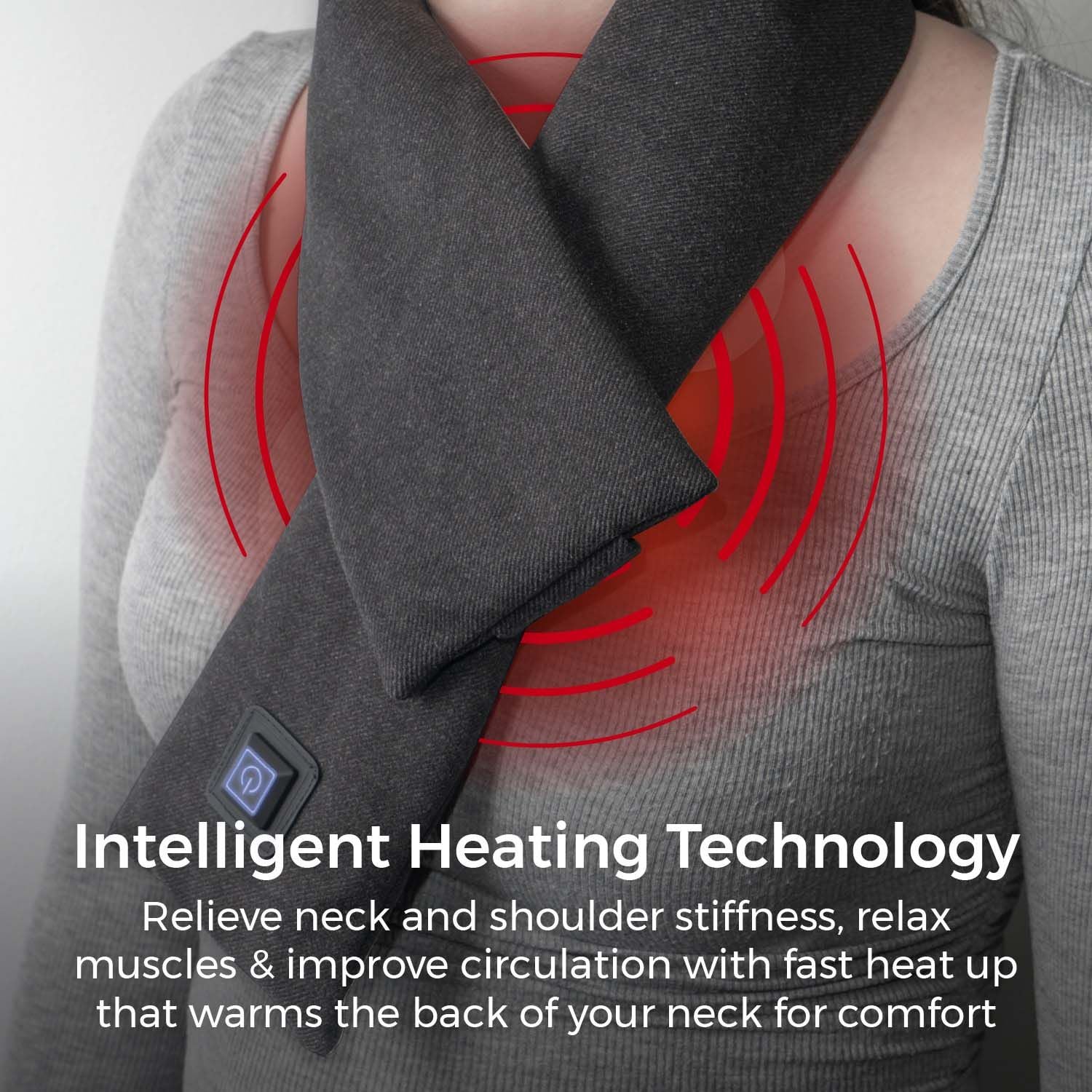 Heated Neck Scarf Grey