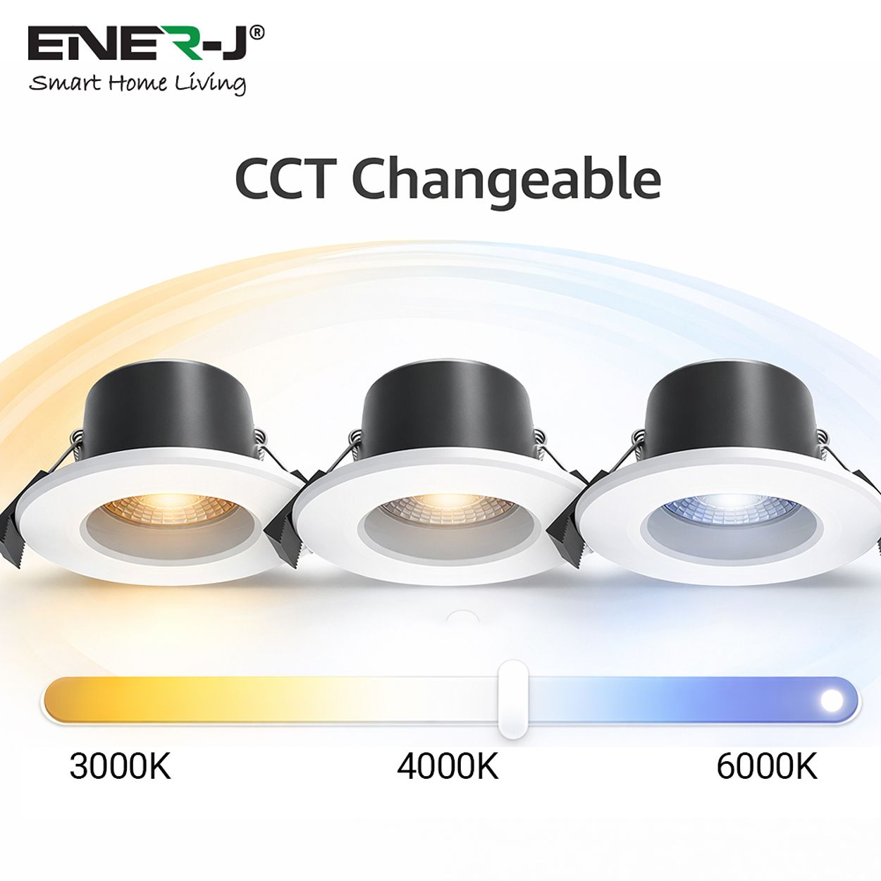 Ener-J Smart Fire Rated Downlight 8W Cct Dimmable Ip65 White 240V