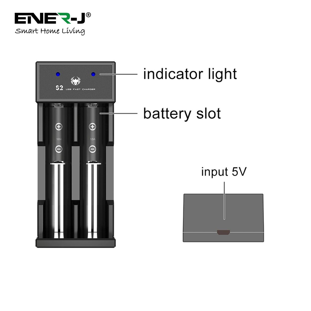 Britwall Usb Fast Charger For Rechargeable Batteries