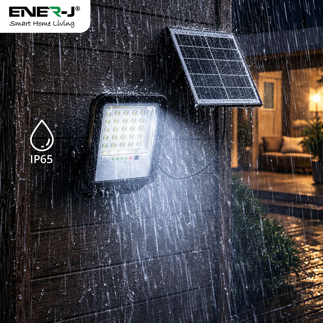 Britwall 50W Led Floodlights With Solar Panels, 6W Solar Panel, 5Ah Battery, 600 Lumens