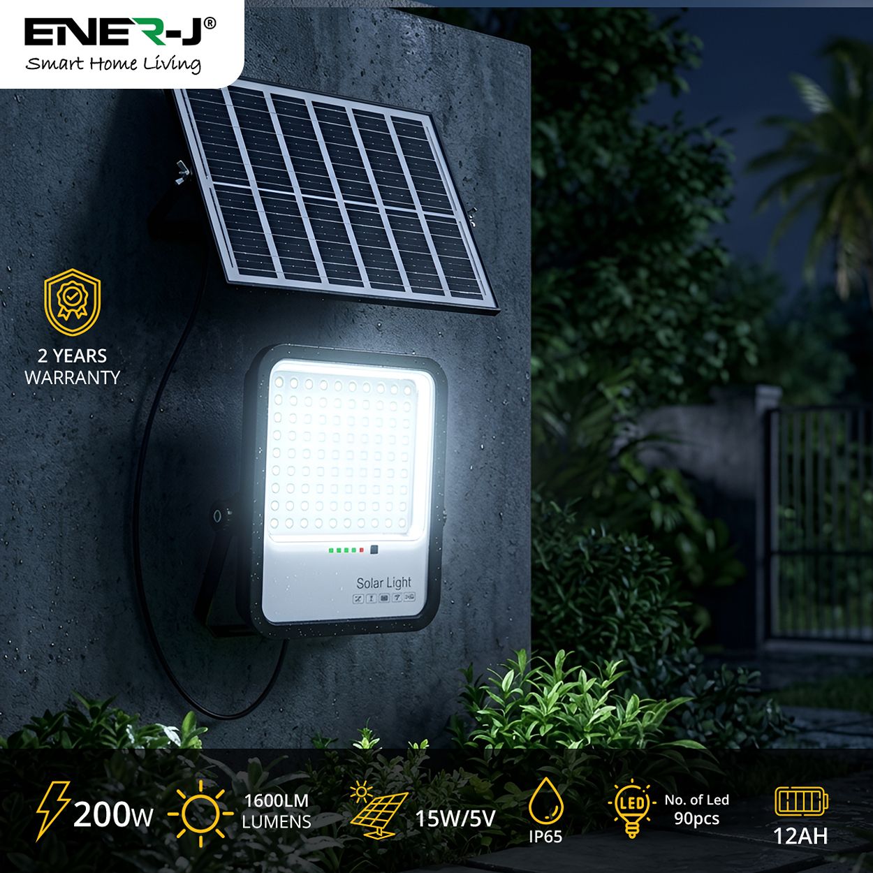 Britwall 200W Led Floodlights With Solar Panels, 20W Solar Panel, 20Ah Battery, 2200 Lumens