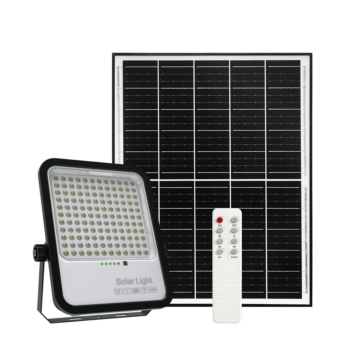 Britwall 300W Led Floodlights With Solar Panels, 30W Solar Panel, 30Ah Battery, 3300 Lumens