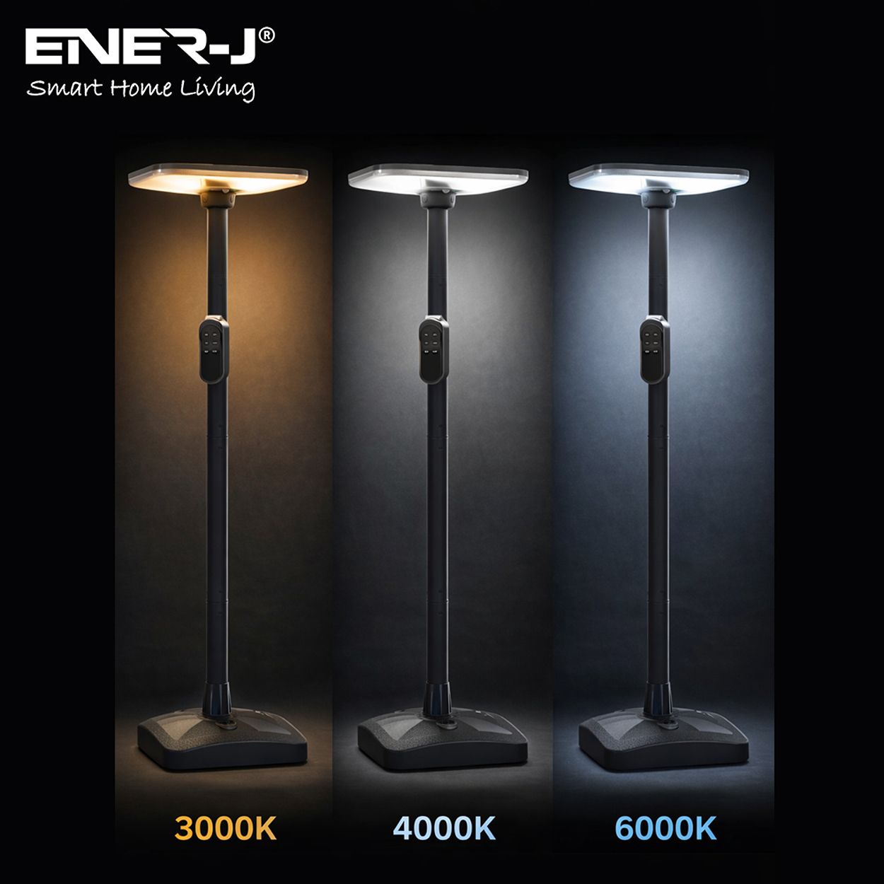 Ener - J 240W Pir Solar Garden Light With Water Tank Stand 25W Solar Panel 24Ah Battery Cct Switchable Black