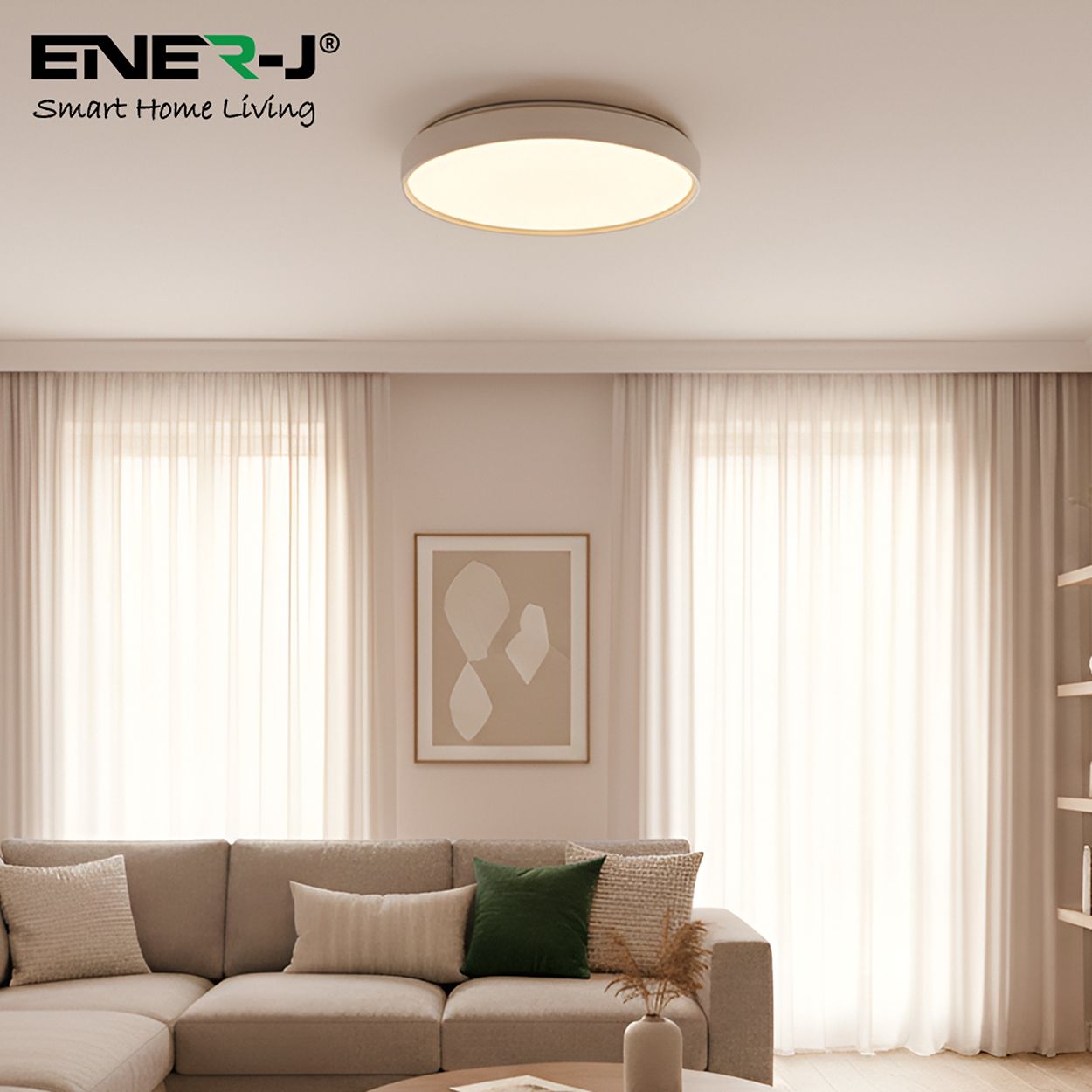 Ener-J 24W Scenic Surface Led Ceiling Light 380Mm Round Cct Rgbic White