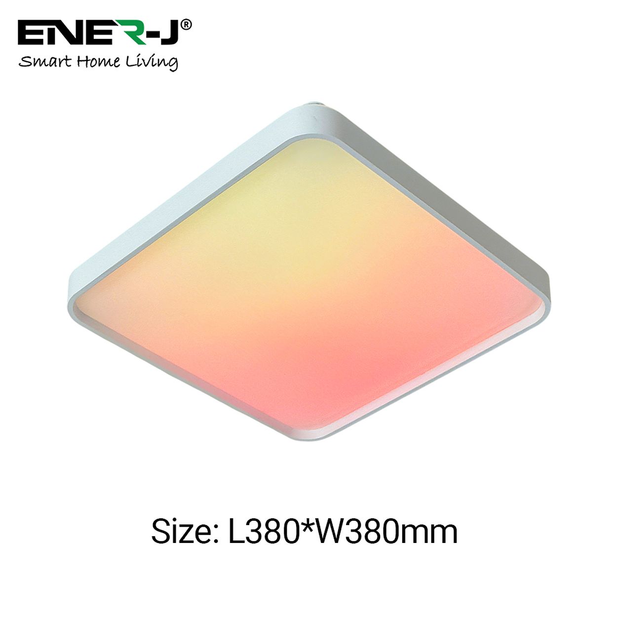 Ener-J 24W Scenic Surface Led Ceiling Light Cct Rgbic Square 380Mm White