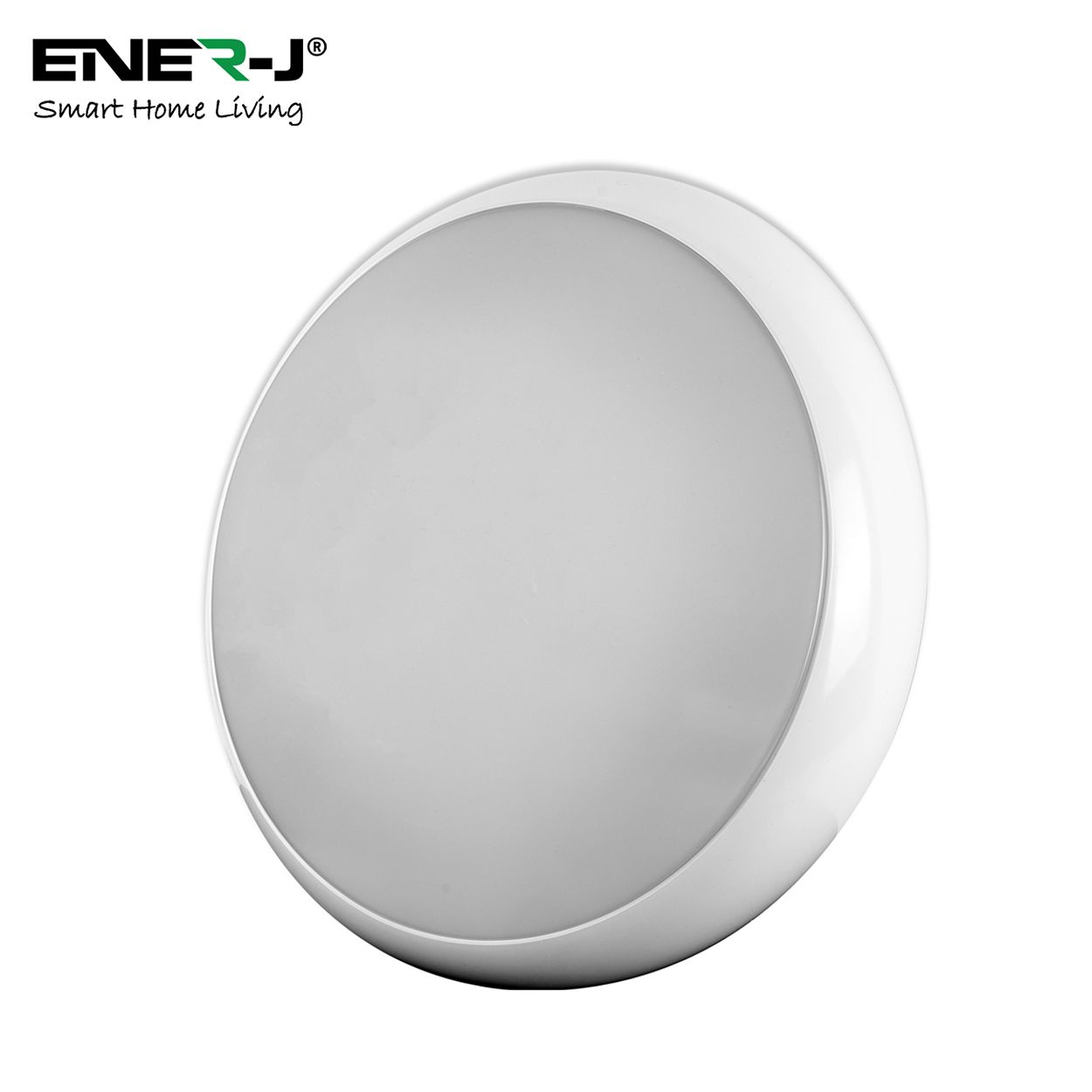 Ener - J Led Bulkhead 9 In 1 Power And Cct Switchable With Microwave Sensor White 320Mm 22W Ip65 Ik10