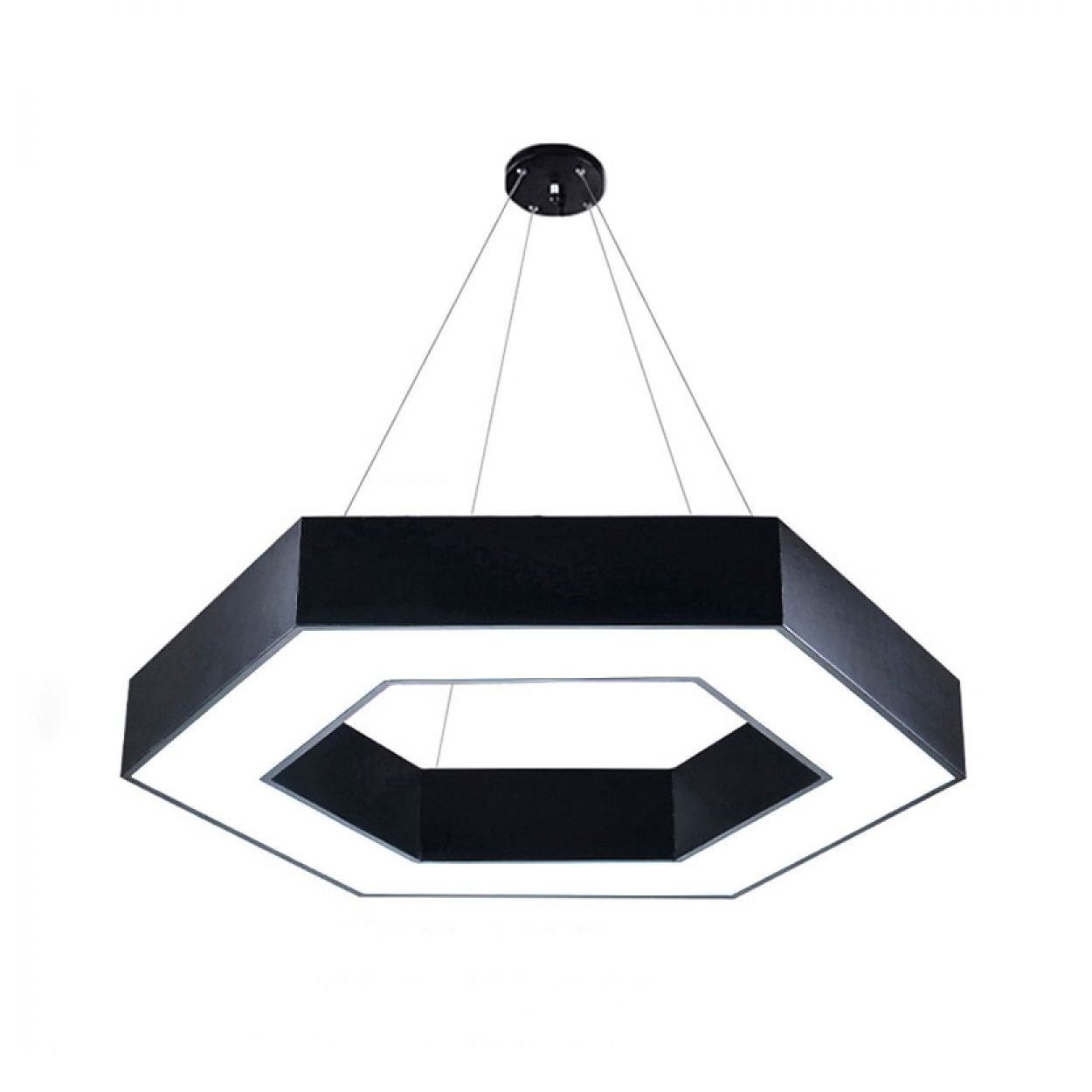 Ener-J Hexaglow Hollow Hexagon Led Light 50W Cct Adjustable Hanging Ceiling Fixture Black 600Mm