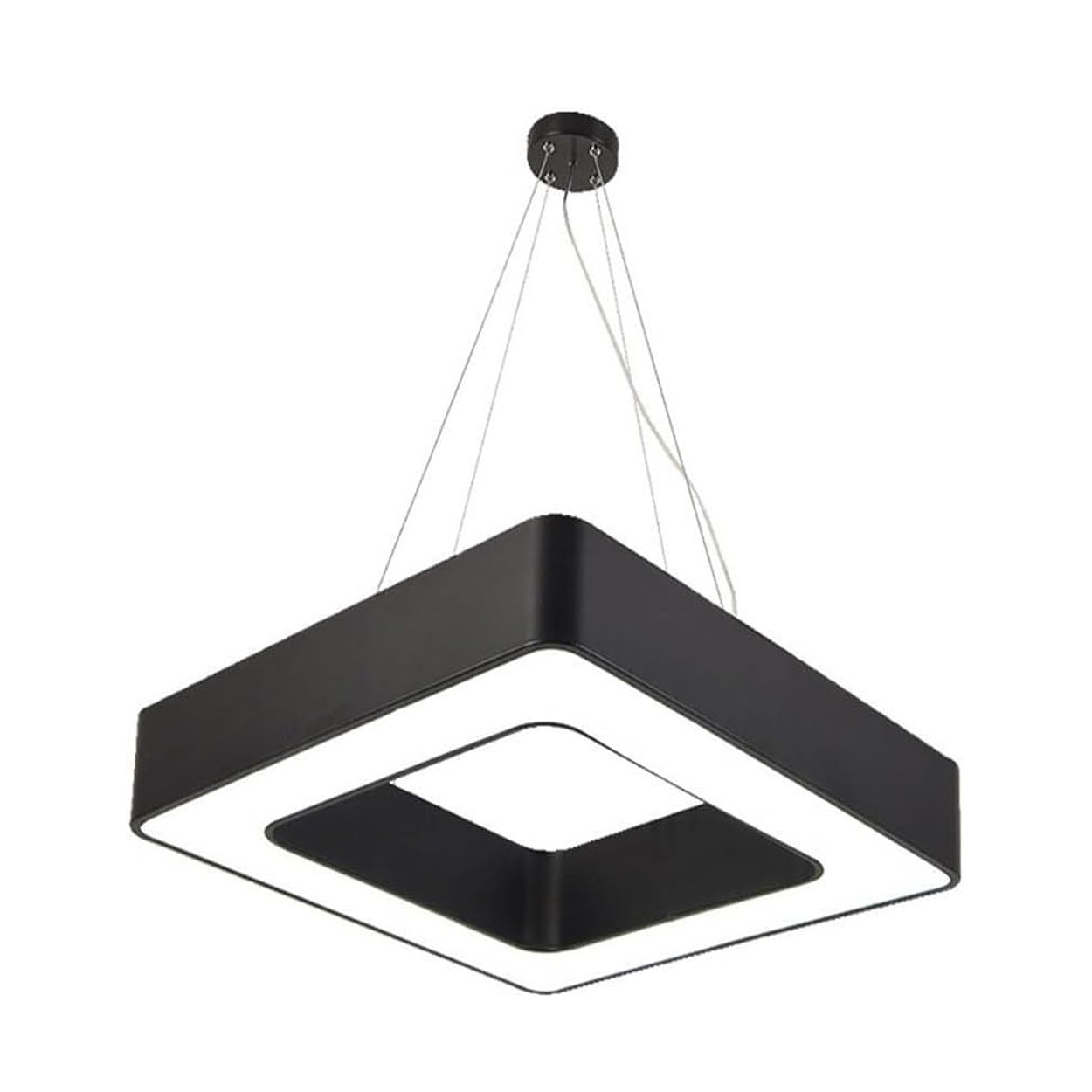 Ener-J Hollow Square Pendant Led Ceiling Light 80Cm Square White 40W