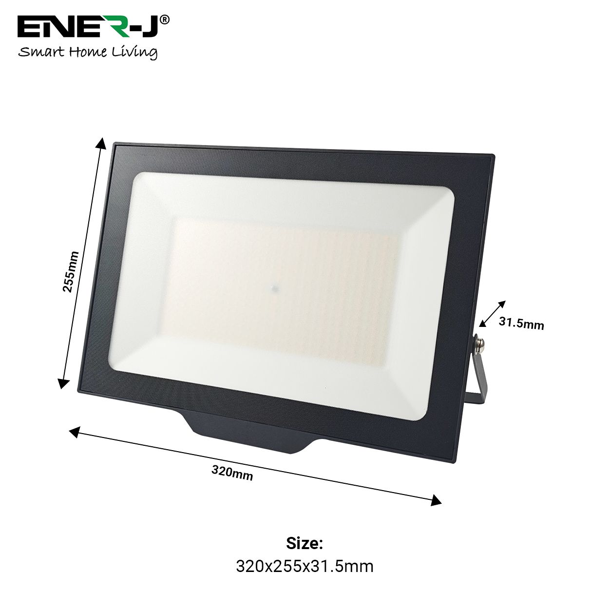 Ener-J 150W Led Floodlight Cct Switchable 3000K 4000K 6000K Ip65 Weatherproof Black 13500Lm