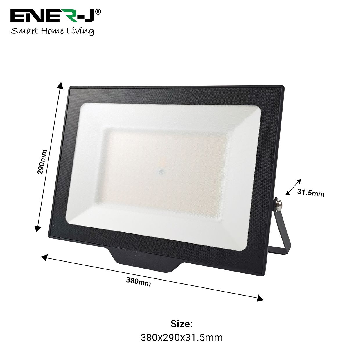 Ener-J 200W Led Floodlight Cct Switchable 3000K 4000K 6000K Ip65 Black 20000Lm