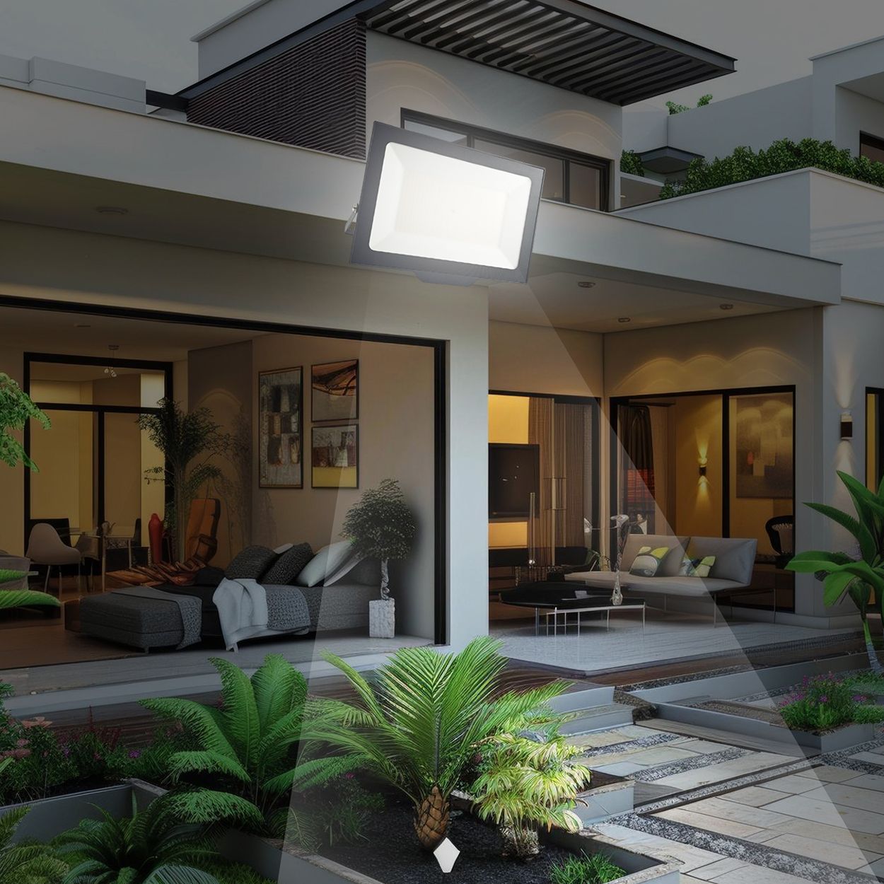 Ener-J 200W Led Floodlight Cct Switchable 3000K 4000K 6000K Ip65 Black 20000Lm