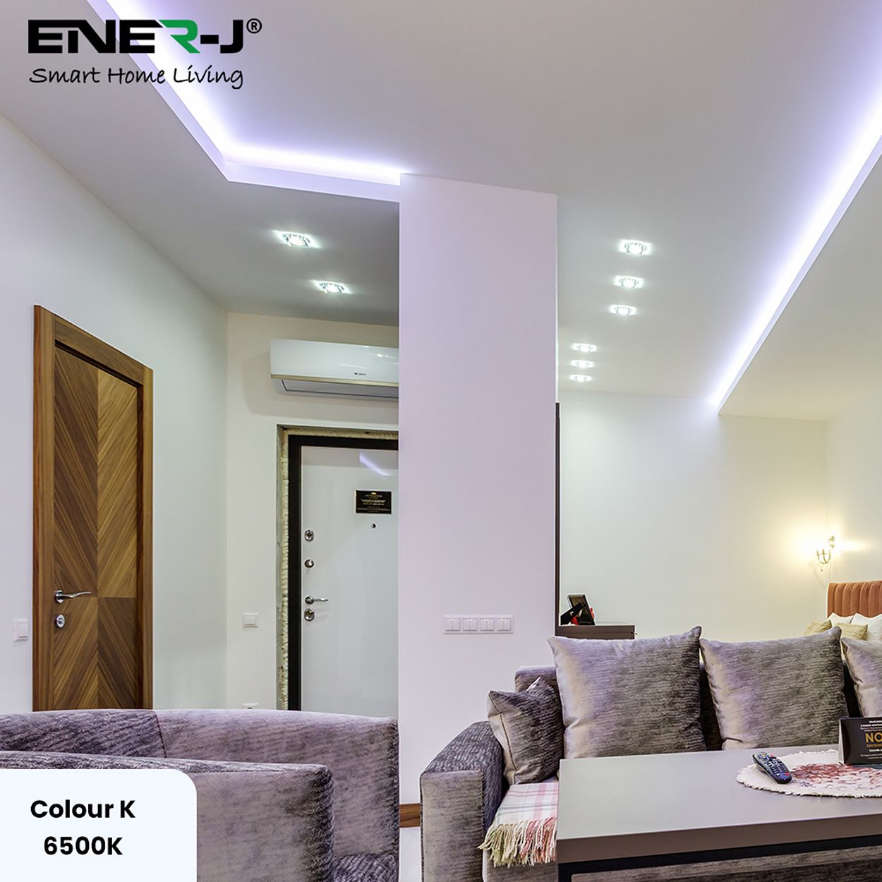 Ener-J 24V Cob Led Strip Lights 30 Meters Reel With 480 Leds/M, 12W/M, 1200Lm/M, Cri 90-92, 6500K, Ip68