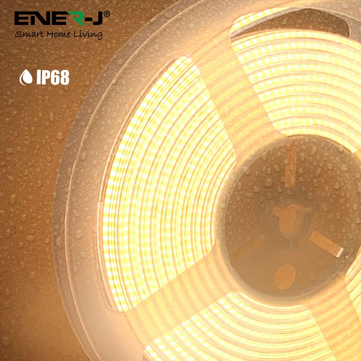 Ener-J 24V Cob Led Strip Lights 30 Meters Reel With 480 Leds/M, 12W/M, 1200Lm/M, Cri 90-92, 4000K, Ip68