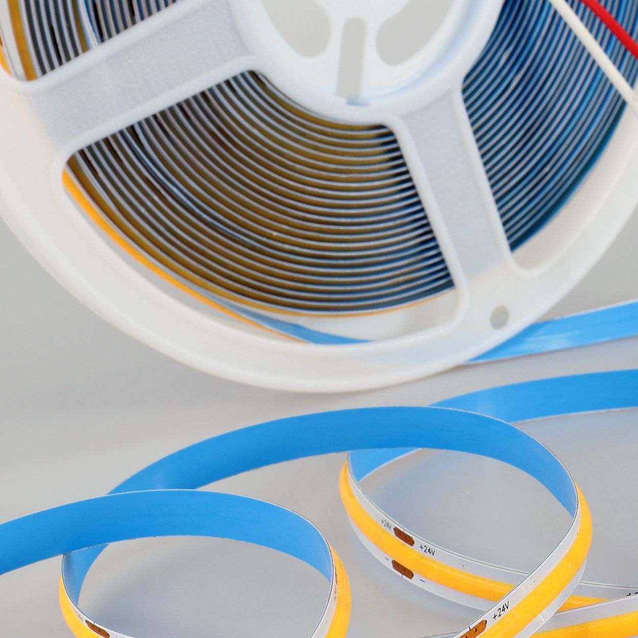 Ener-J 24V Cob Led Strip Lights 30 Meters Reel With 480 Leds/M, 12W/M, 1200Lm/M, Cri 90-92, 3000K, Ip68