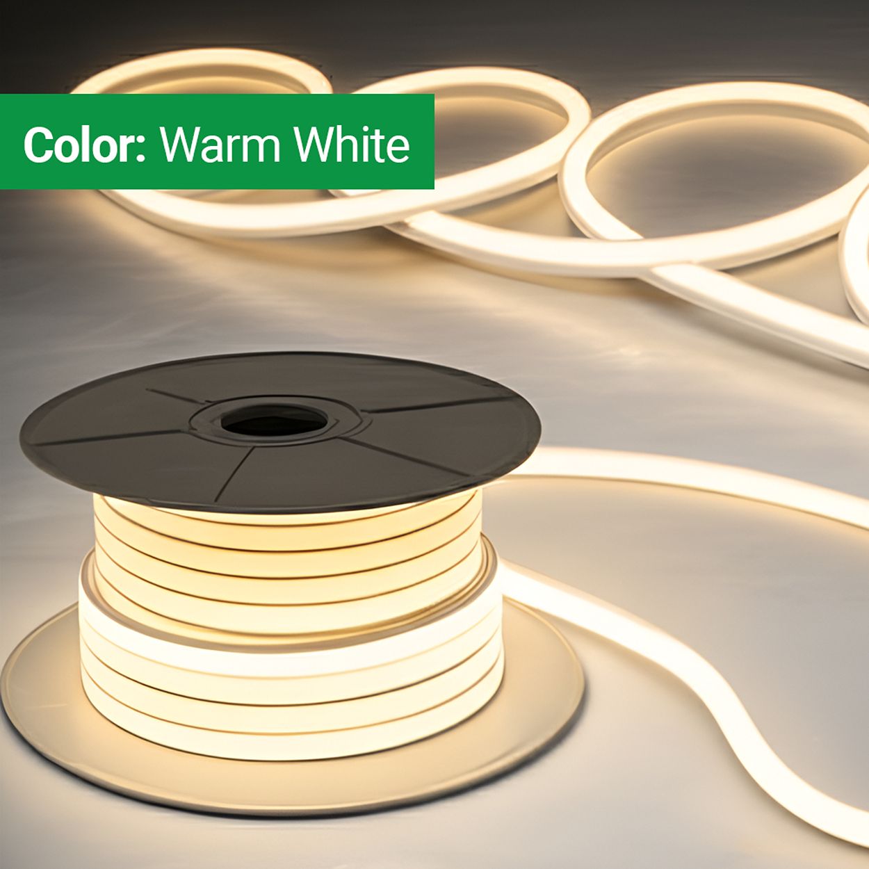 Ener-J 30M 24V Silicon Neon Flex Led Strip 10X10Mm Warm White 210W