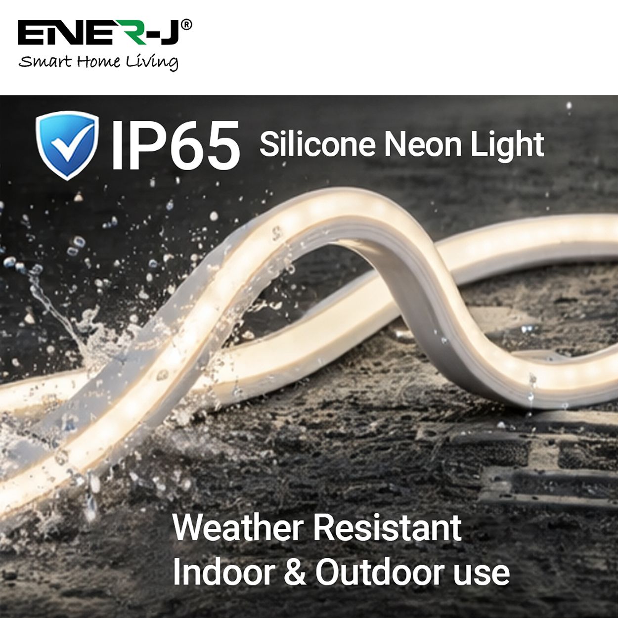 Ener-J 24V Silicon Neon Strip 30M 10X10Mm Natural White 7W Per Metre 120 Leds Per Metre