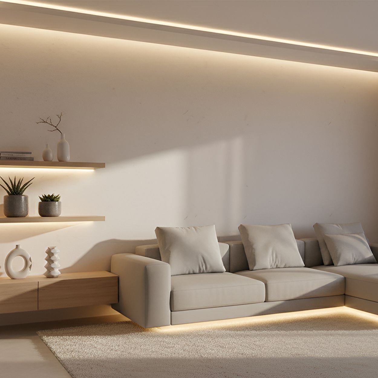 Ener-J 24V Silicon Neon Strip 30M 10X10Mm Natural White 7W Per Metre 120 Leds Per Metre