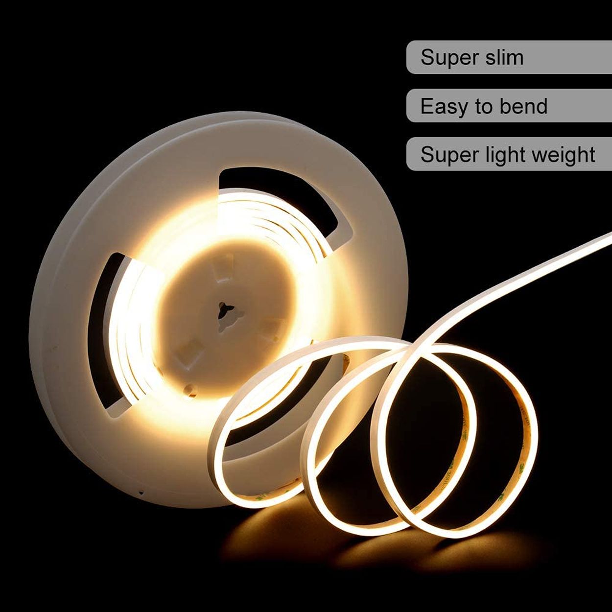 Ener-J Led Neon Light Strip Kit 3M Daylight 3000K With Uk Plug Power Supply 12V Waterproof