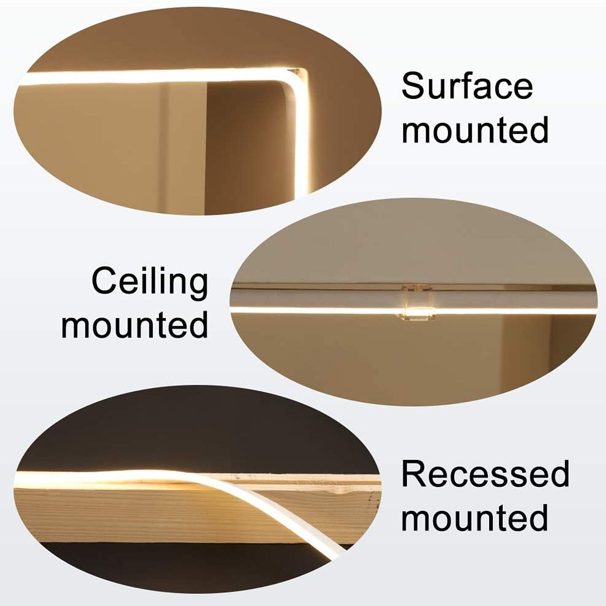 Ener-J Led Neon Light Strip Kit 3M Daylight 3000K With Uk Plug Power Supply 12V Waterproof