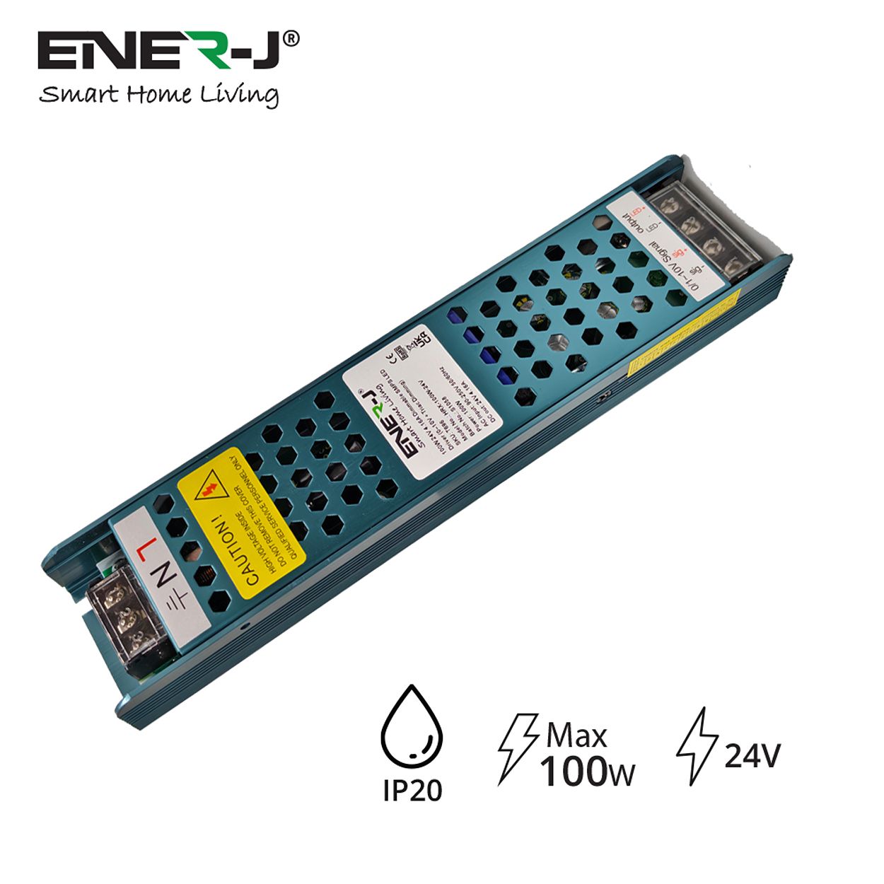 Ener-J 100W 24V 4.16A Dimmable Smps Led Driver, 0 To 10V Triac Dimming