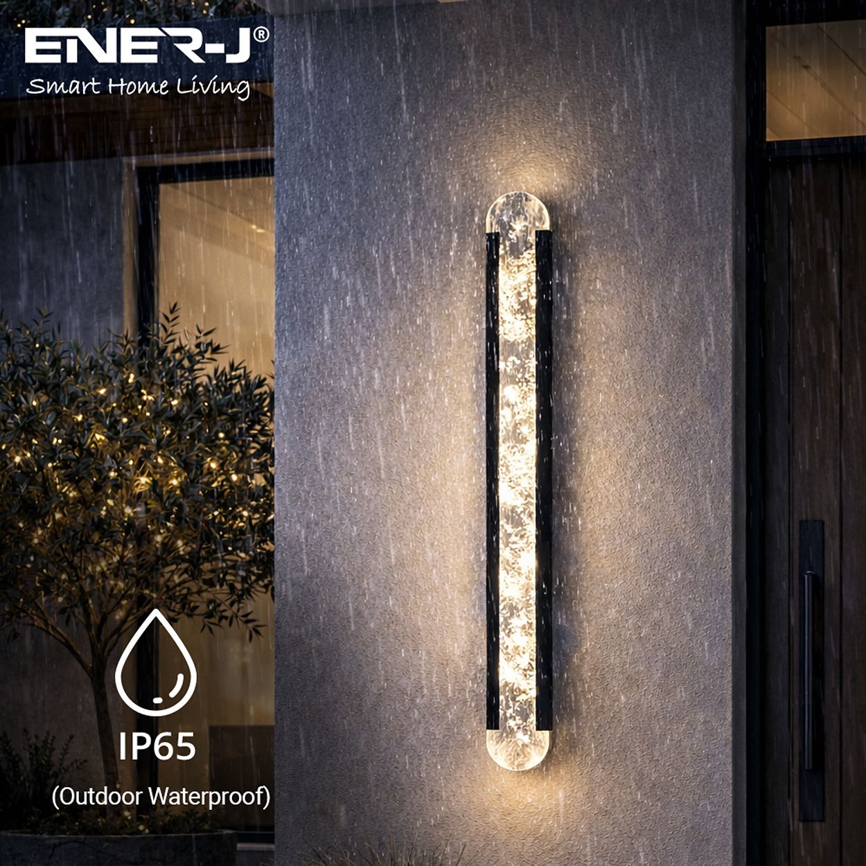 Ener-J Designer Acrylic Wall Light 1000Mm Black 42W Cct Dimming