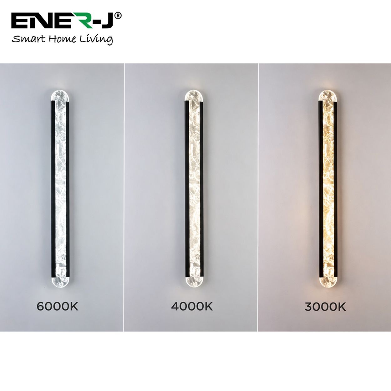 Ener-J Designer Acrylic Wall Light 1000Mm Black 42W Cct Dimming