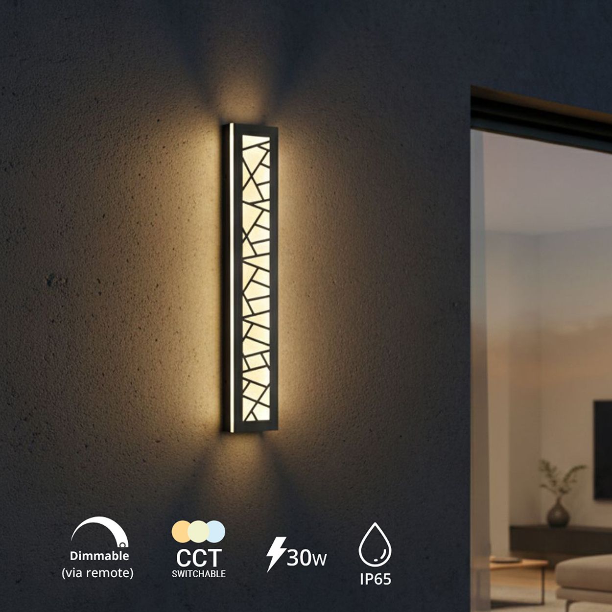 Ener-J Geometric Led Wall Light 600Mm 30W Cct Dimmable