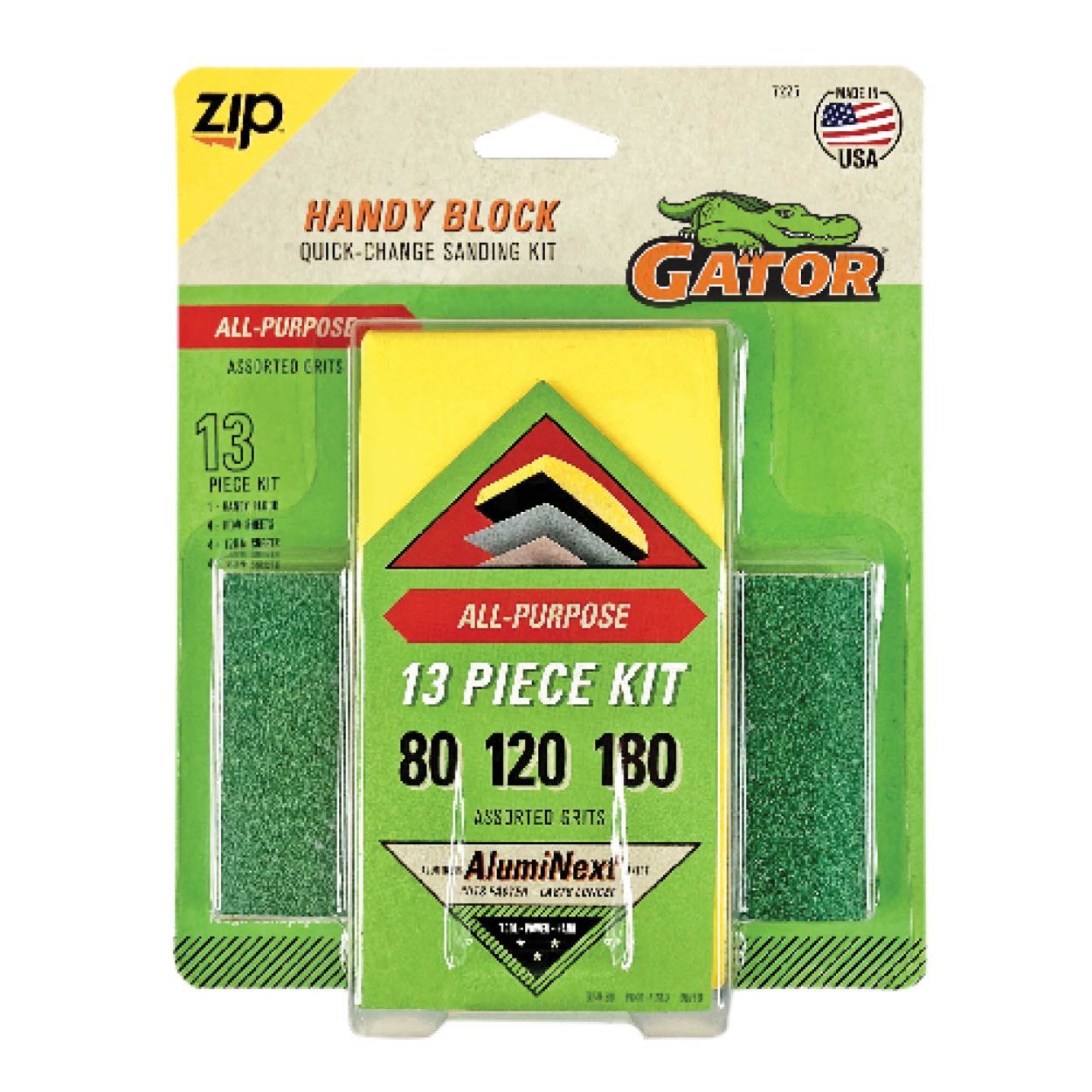 Gator Zip Handy Block All Purpose Sanding Kit x12 Assorted Sheets