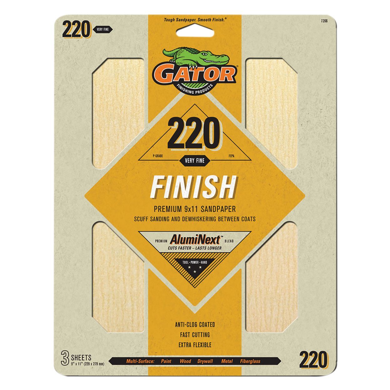 Gator Premium Sanding Sheets 3pack 220Grit
