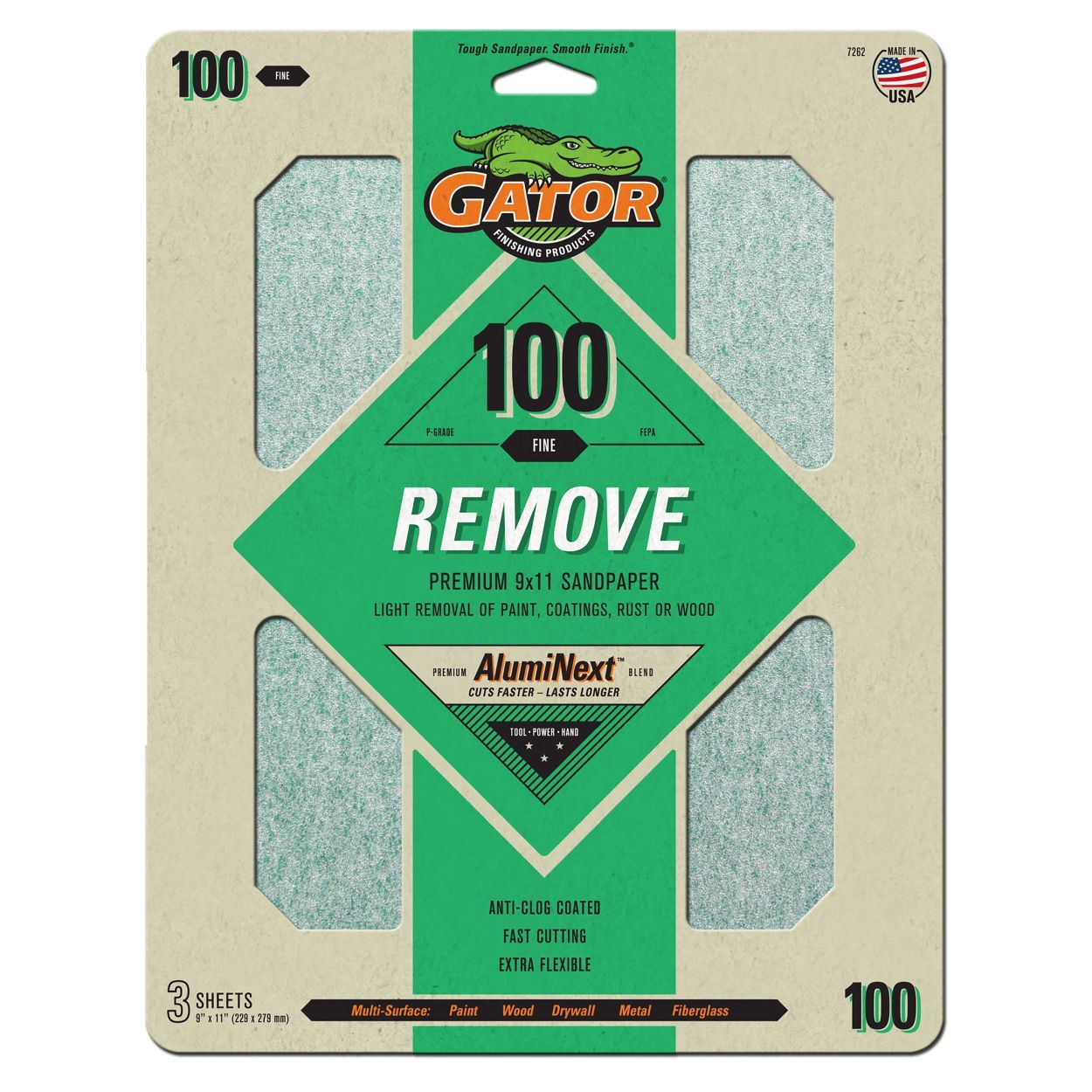 Gator Premium Sanding Sheets 3pack 100Grit
