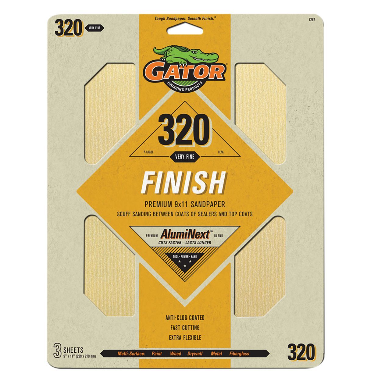 Gator Premium Sanding Sheets 3pack 320Grit