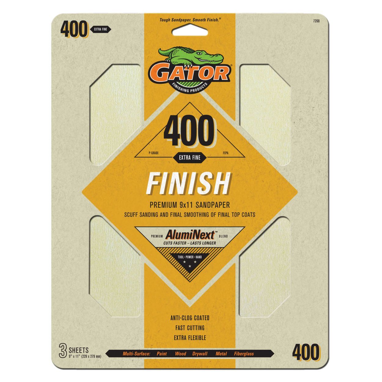 Gator Premium Sanding Sheets 3pack 400Grit