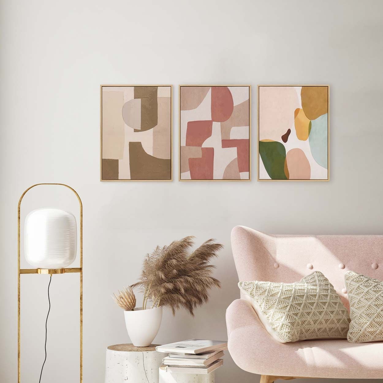 Earth Tone Geometric Abstract Wall Art 3 Set 30x40cm