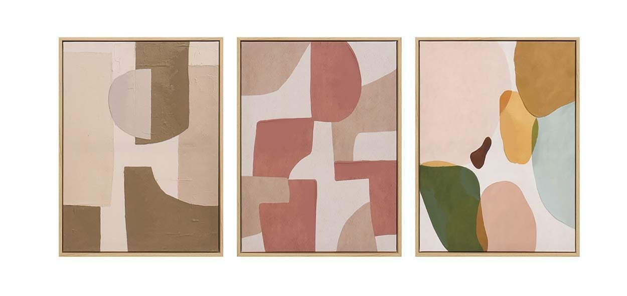 Earth Tone Geometric Abstract Wall Art 3 Set 30x40cm