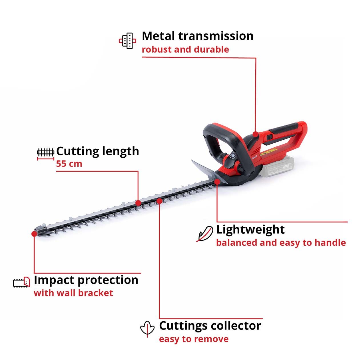 Einhell PXC 18V Cordless Hedge Trimmer,55cm Cutting Length