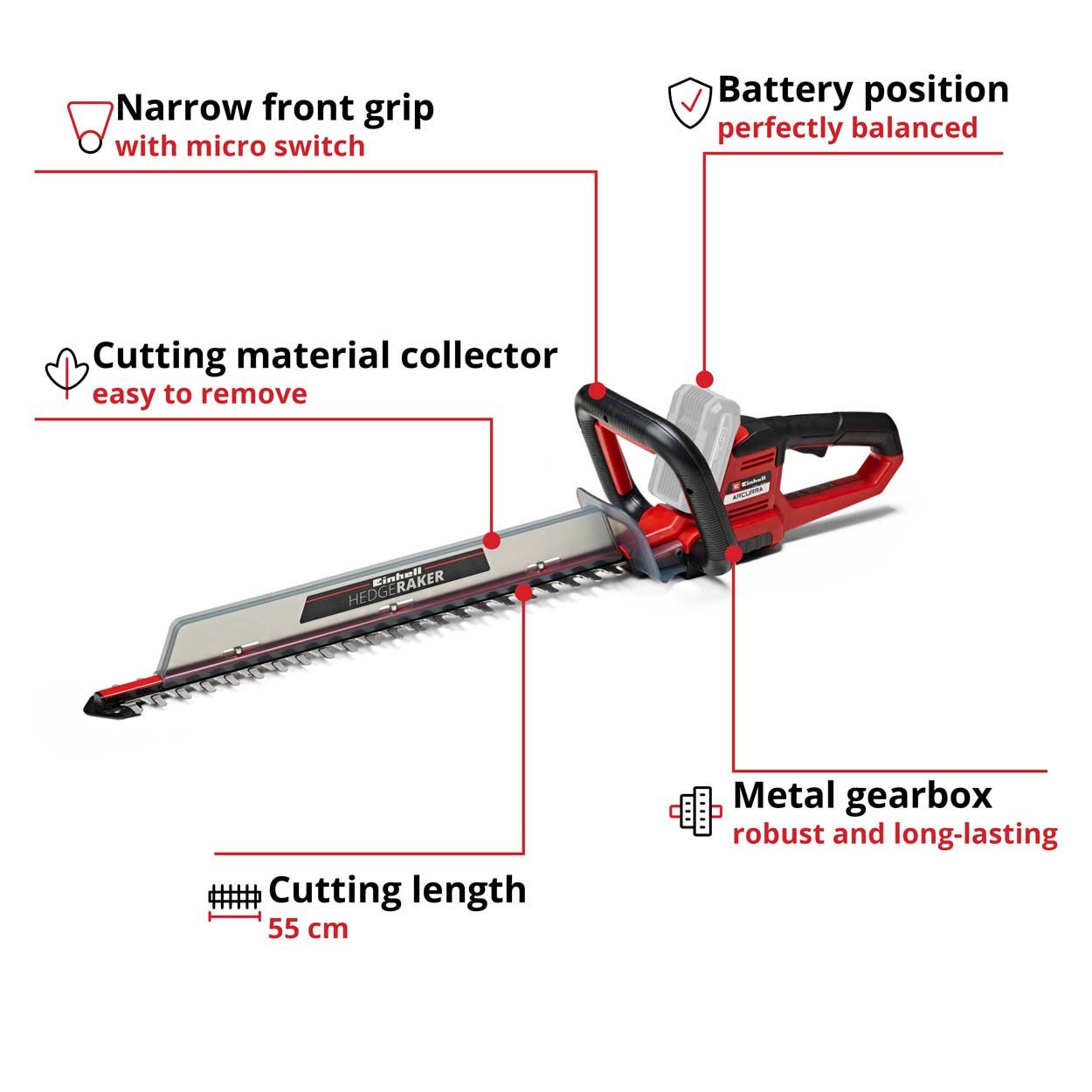 Einhell PXC 18V Cordless Hedge Trimmer,55cm Cutting Length