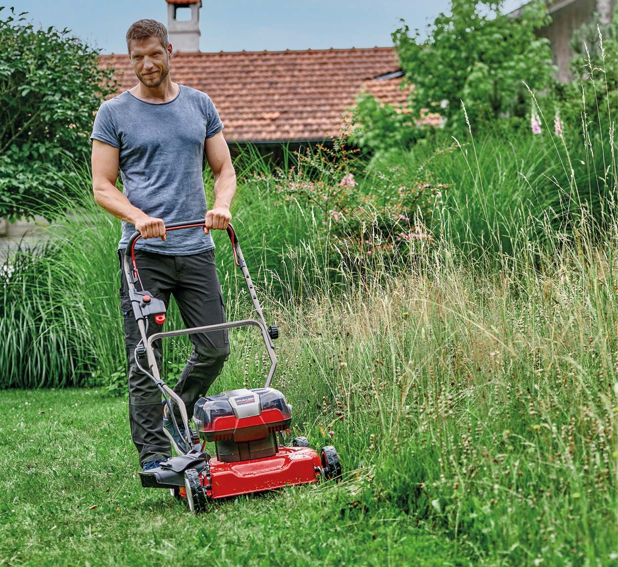 Einhell PXC36V Cordless Brshls Mulching Mower 48cm Cut Wdt