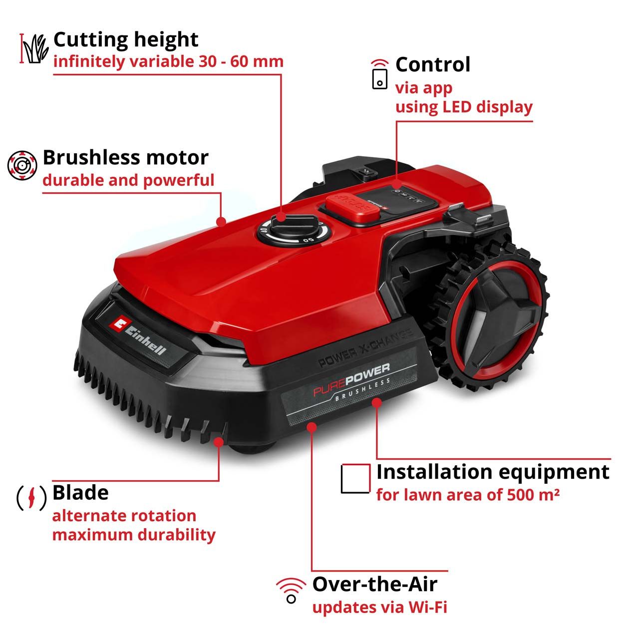 Einhell PXC 18V Robot Mower, 18cm Cutting Width, 1x 2.5Ah