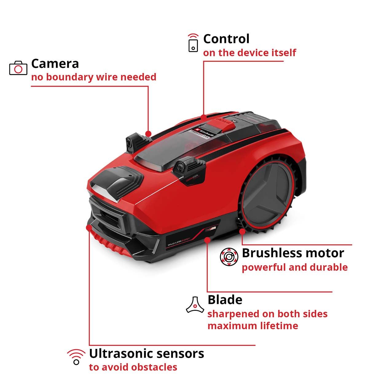 Einhell PXC 18VCamera Robot Mower 18cm Cutting Wdt 1x3.0Ah