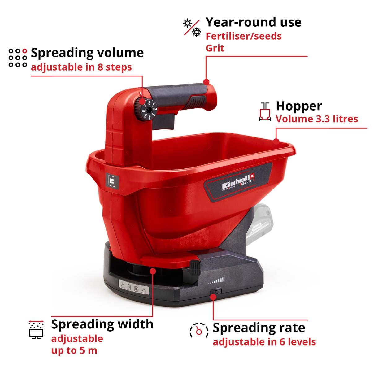 Einhell PXC 18V Cordless Universal Spreader 3.3L Body Only