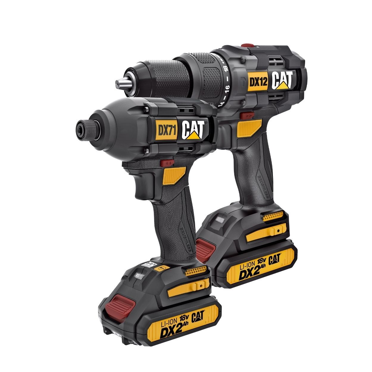 Cat Hammer Drill & Impact Driver Kit 18V 2 x 2.0Ah