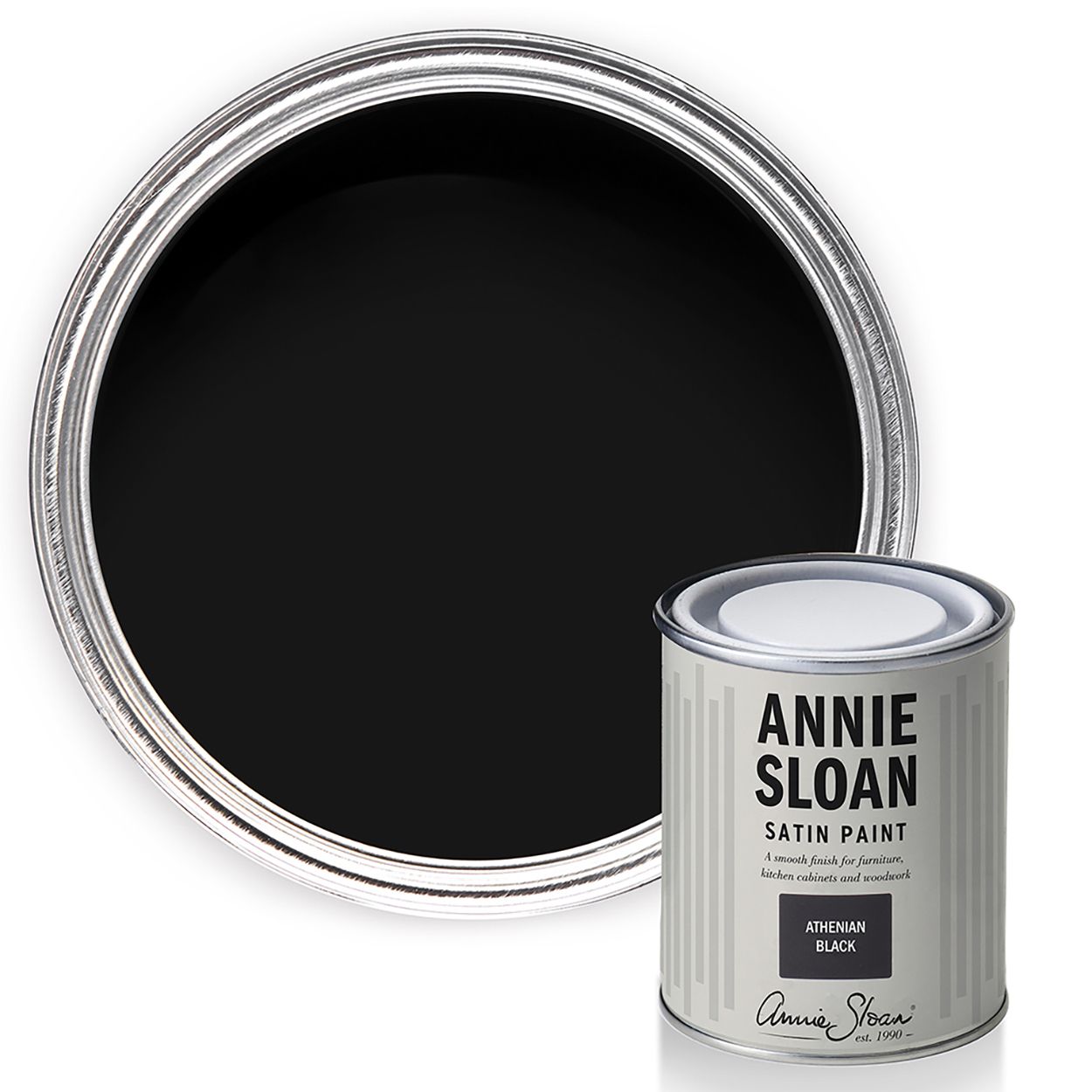 Annie Sloan Satin Paint Athenian Black 750ml