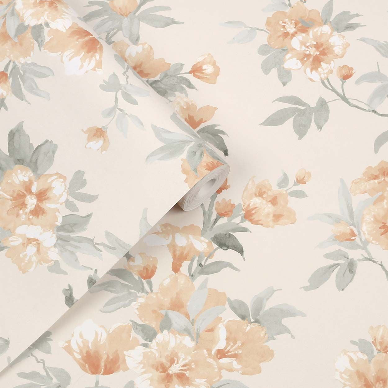 Laura Ashley Rosamund Apricot Wallpaper