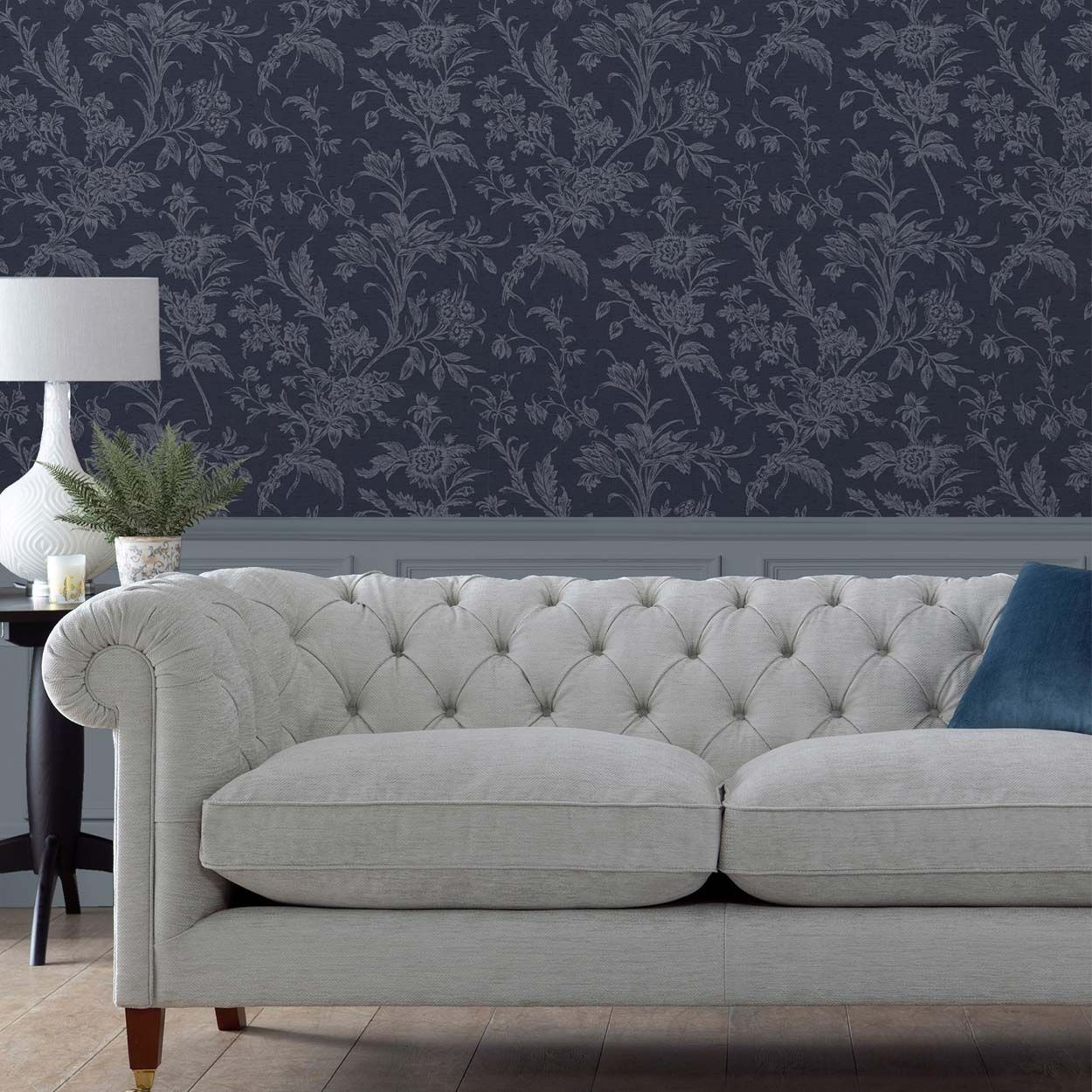 Laura Ashley Lloyd Midnight Seaspray Wallpaper