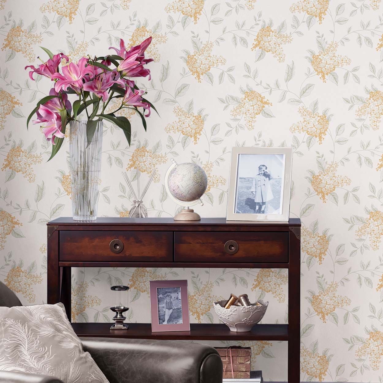Laura Ashley Portland Apricot Wallpaper