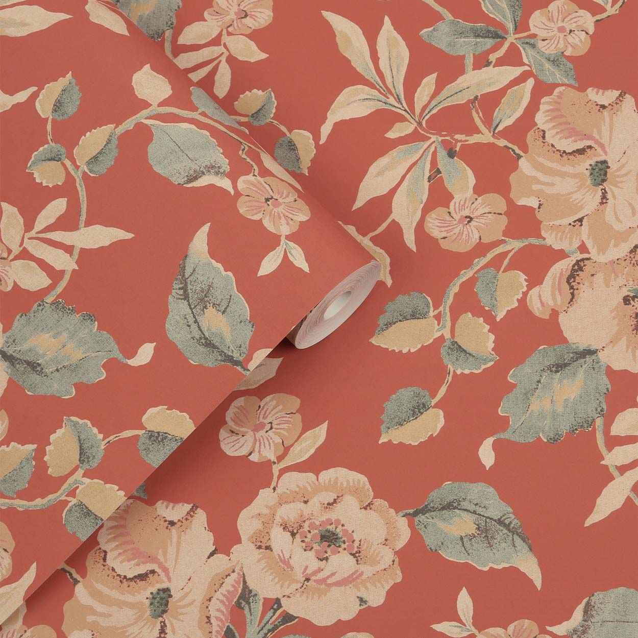 Laura Ashley Alyworth Trail Terracotta Wallpaper