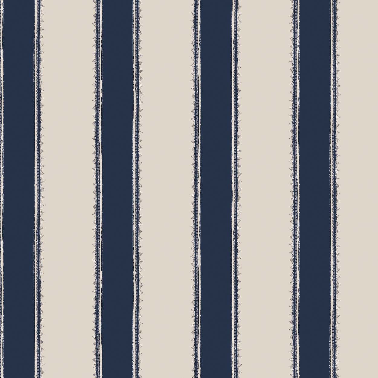 Laura Ashley Denwick Stripe Midnight Seapsray Wallpaper