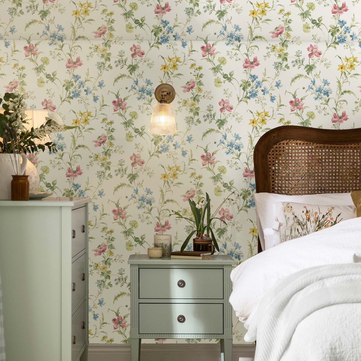 Laura Ashley Poppy Meadow Multi Wallpaper