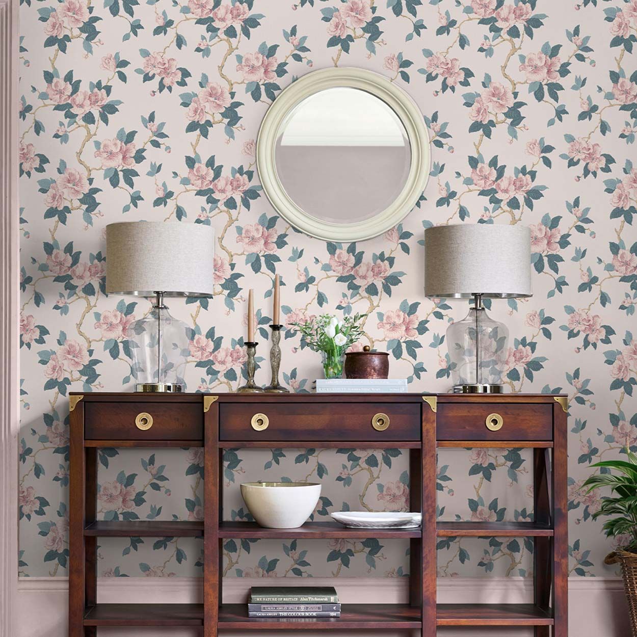 Laura Ashley Maya Linen Wallpaper