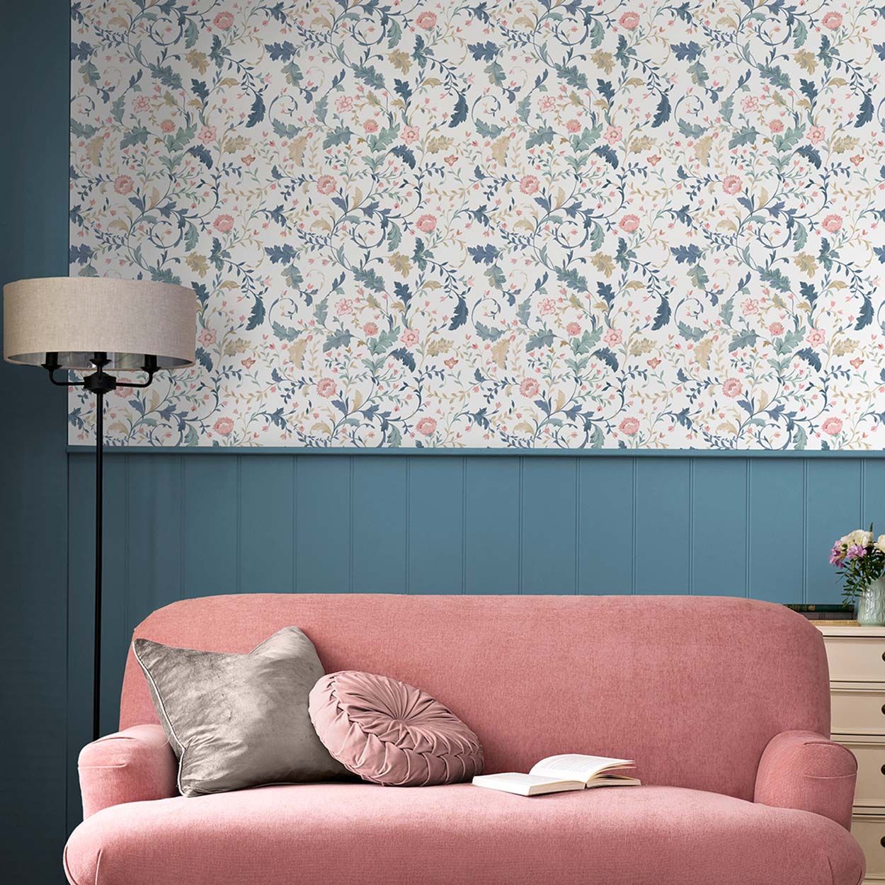 Laura Ashley Litton Dusky Seaspray Wallpaper
